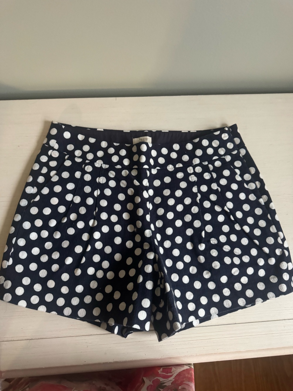 J. Crew Navy Blue Polka Dot Shorts